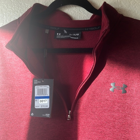 NWT Under Armour Storm Cold Gear Loose Fit ¼ Zip Burgundy Fleece Sweater mens XL - Picture 10 of 15